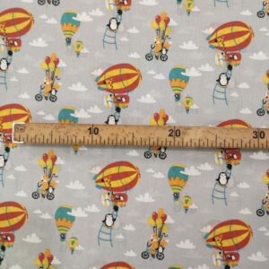 Tecido Algodão | 100% Algodão | Estampado Infantil | Raposinha (fundo cinza)