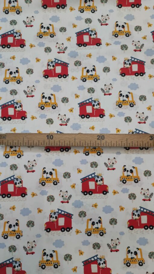Tecidos 100% Algodão | Estampado Poppy | Infantil | Panda Bombeiro - Imagen 2