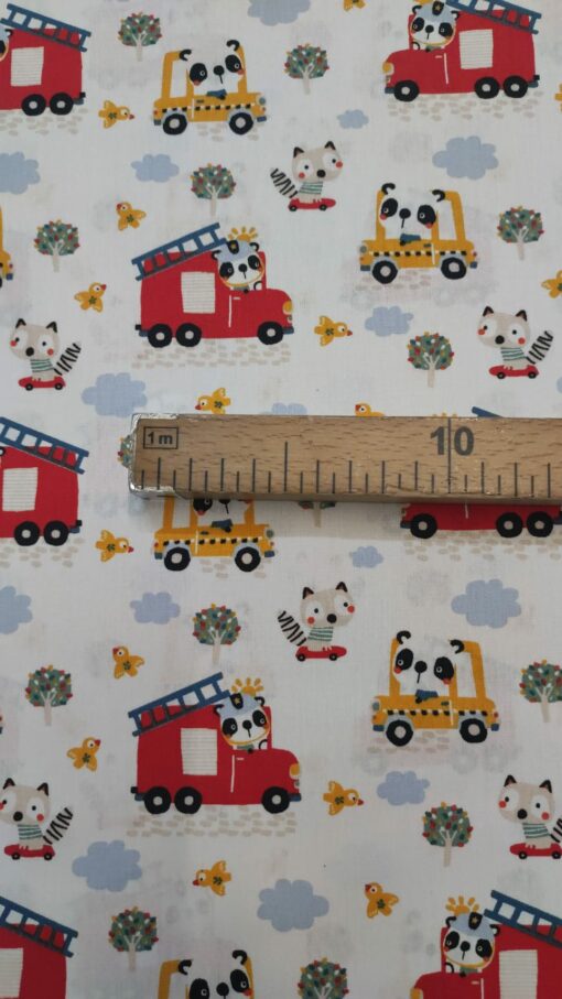 Tecidos 100% Algodão | Estampado Poppy | Infantil | Panda Bombeiro - Imagen 3