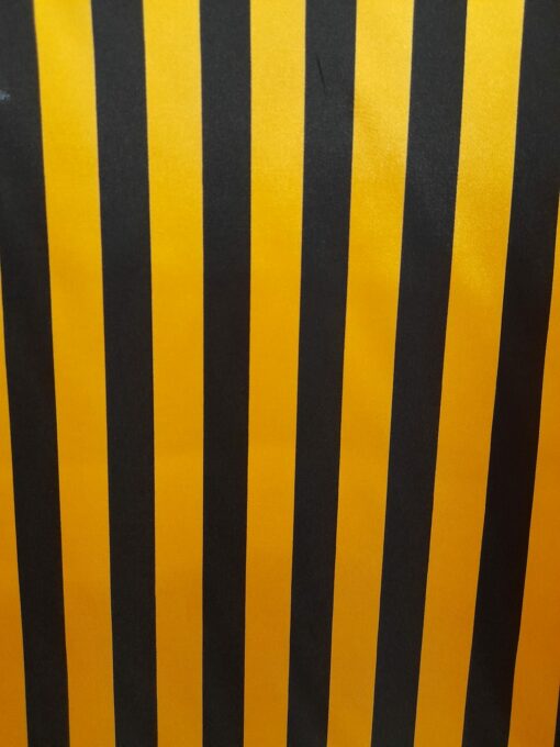 Raso | Estampado | Carnaval | Rayas | Negro y amarillo