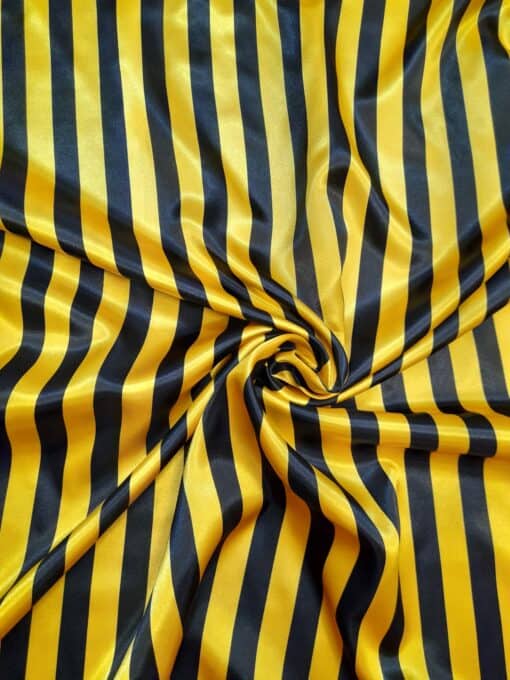 Cetim | Estampado | Carnaval | Riscas | Preto e Amarelo - Imagen 4