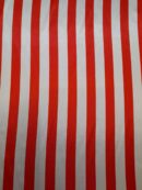 Cetim | Estampado | Carnaval | Riscas | Branca e Vermelha