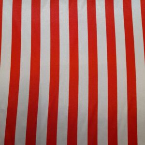 Cetim | Estampado | Carnaval | Riscas | Branca e Vermelha