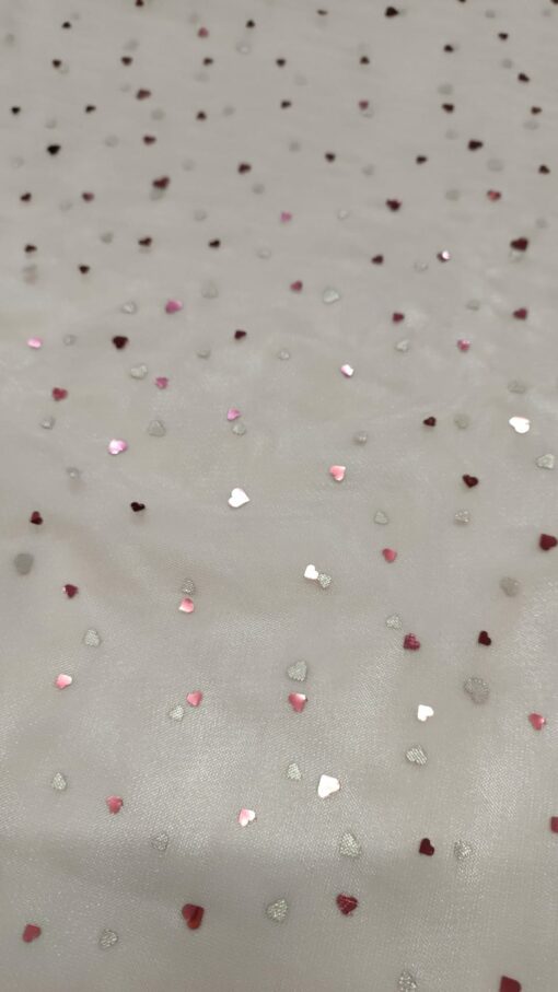 Royal Tule | Corações Glitter | Rosa Claro - Imagen 3