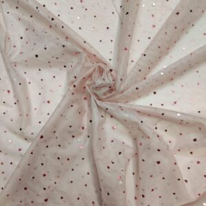 Royal Tule | Corações Glitter | Rosa Claro