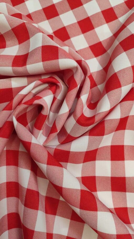 Towelling Fabric | Anti Stain | Plaid | Red