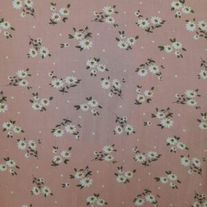 Tecido Confeção | Vestuário | Viscose | Margarida Fundo Rosa