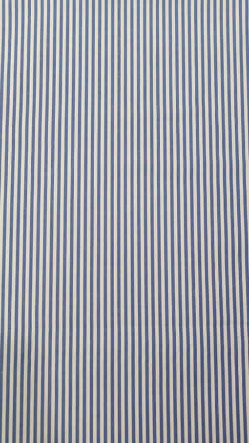 Tecidos 100% Algodão | Estampado | Risca Fina | Azulão