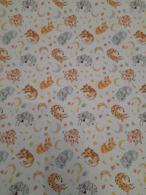 Tela 100% Algodón | Estampado Infantil | Animales de la Selva