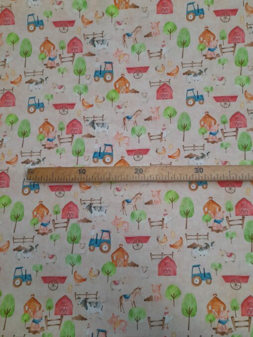 Tecidos 100% Algodão | Estampado Infantil | Animais da Quinta – Image 2