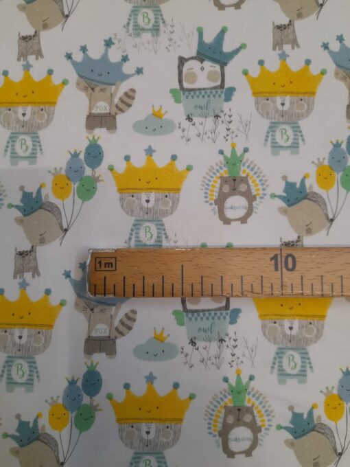 Tecidos 100% Algodão | Estampado Infantil | Animais de Coroa - Imagen 3