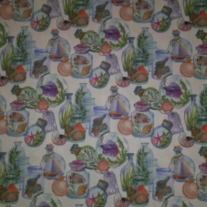 Tecidos 100% Algodão | Estampado | Garrafas no Mar