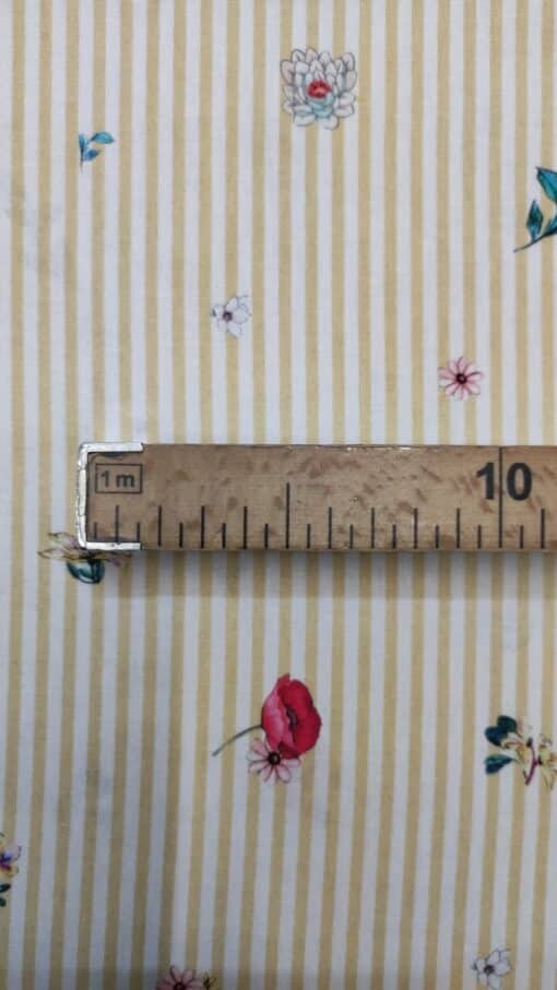 Tecidos 100% Algodão | Estampado Poppy | Risca Floral | Amarelo - Image 3