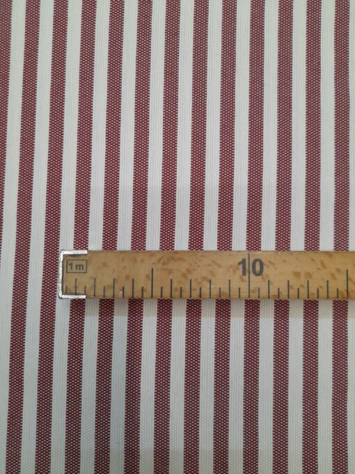 Tecido Loneta |  Jacquard | Estampado | Risca Fina | Vermelho - Imagen 4