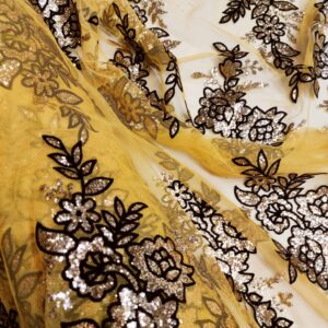 Tule Fantasia | Amarelo | Flor Brilhante