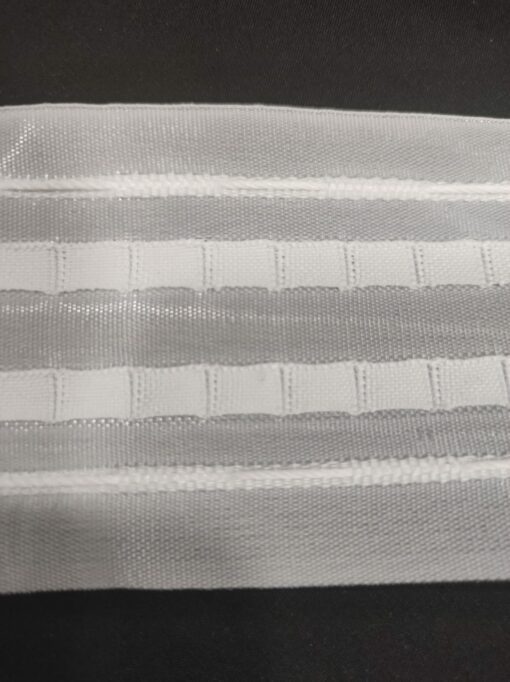 Ruban à rideau | Ruban à sertir | Blanc | 6,5 CM