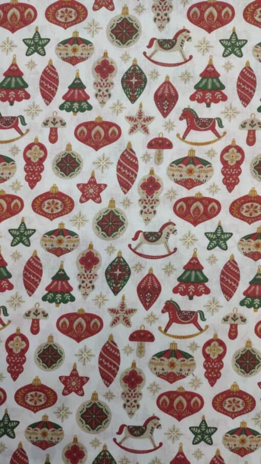 Tecido Algodão | 100% Algodão | Natal | Enfeites De Natal