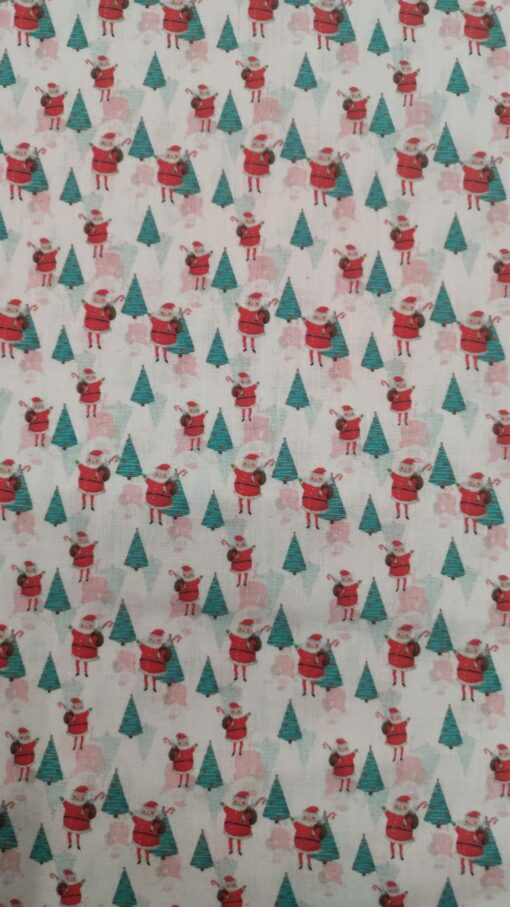 Tissu Coton | 100% Coton | Noël | Père Noël