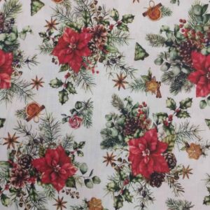 Tecido Algodão | 100% Algodão | Natal | Flor de Natal