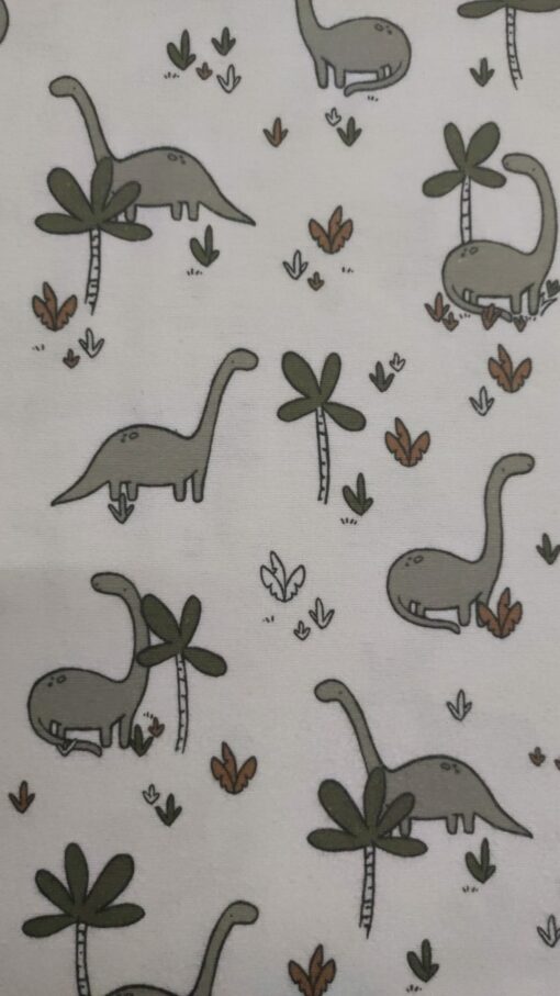 Tissu flanelle | 100% Coton | Imprimé coquelicot | Dinosaure