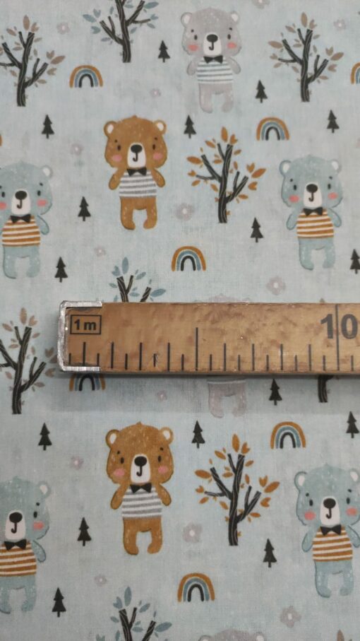 Tecido 100% Algodão | Estampado Infantil | Ursinho Arco Íris - Image 4
