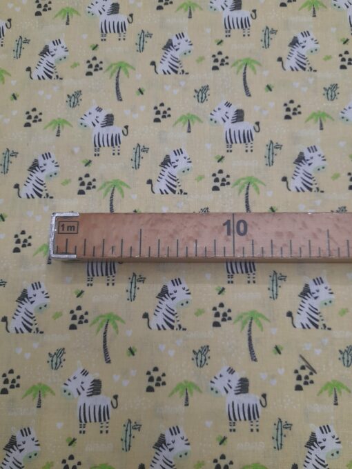 Tecido 100% Algodão | Estampado Infantil | Zebrinhas | Fundo Amarelo - Image 4