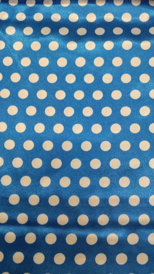 Cetim | Estampado | Carnaval | Bola Branca | Fundo Azulão - Imagen 3