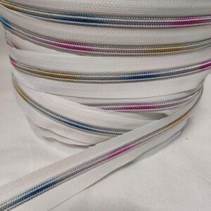 Fecho Zipper | Malha 5 | Branco + Iridescente 1099)