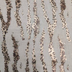 Tecido Confeção | Vestuário | Viscose com Linho | Print Animal Metalizado