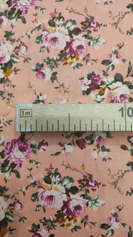 Tecido Algodão | 100% Algodão | Estampado | Floral | Fundo Rosa - Imagen 4