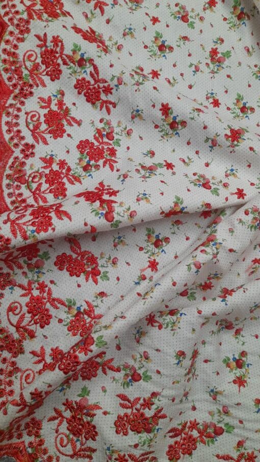 Garment Fabric | Apparel | 100% Cotton | Embroidered Bar