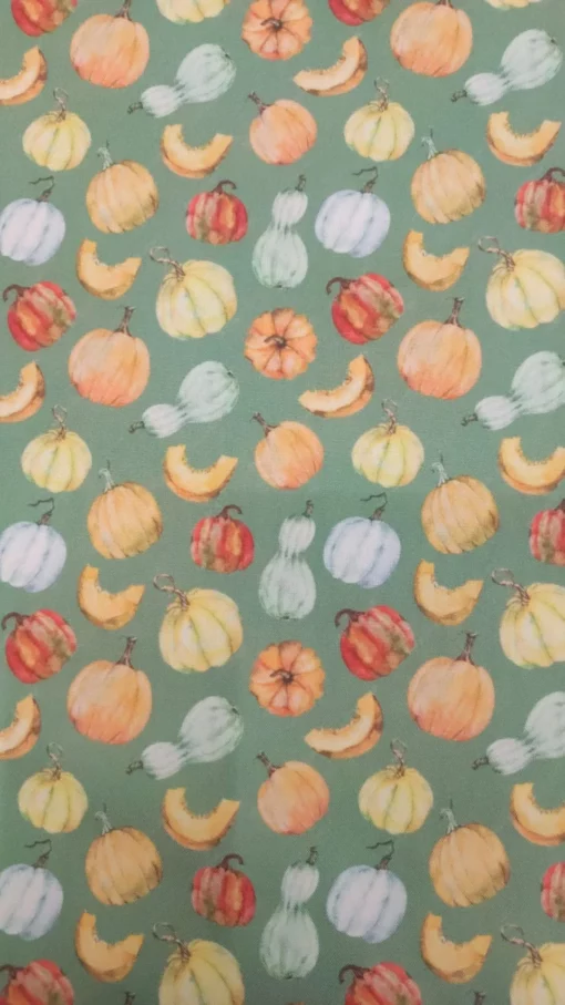 Towelling | 100% Polyester | Printed | Pumpkins