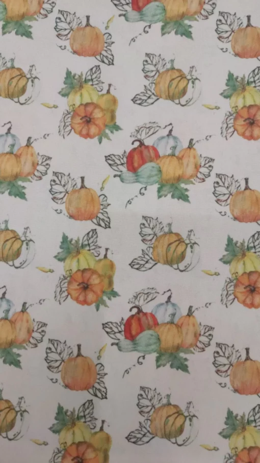 Towelling | 100% Polyester | Printed | Pumpkins