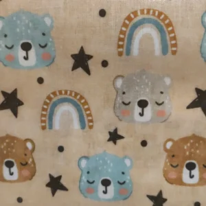 Tecido Plastificado | Estampado Infantil | Ursinho Arco Íris