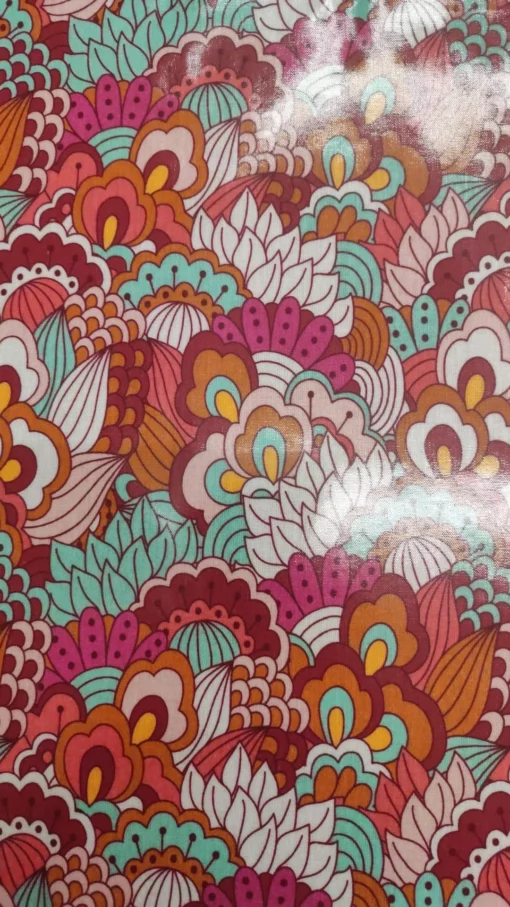 Tecido Plastificado | Estilo Retro | Anos 60/70 | Floral