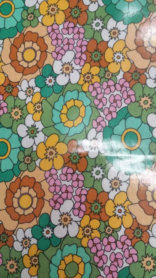 Plasticised Fabric | Retro Style | 60s / 70s | Floral
