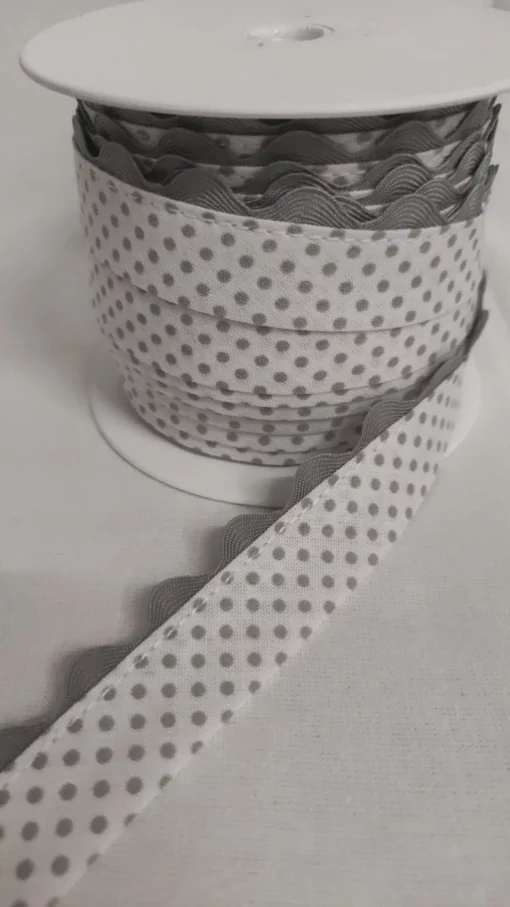 Bias Tape | Cotton | Bias with Greek | Grey Spots | Grey Greek