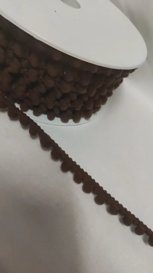 Pompom Ribbon | Pompom Mini | Cotton | Chocolate Brown 270