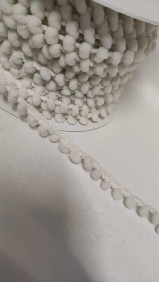 Fita Pompom | Pompom Mini | Algodão | Cru