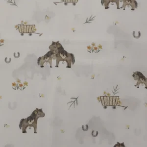 Tecido Algodão | 100% Algodão | Estampado Infantil | Poppy | Cavalinhos