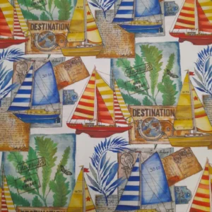 Tecido Outdoor | Impermeável | Estampado | Barcos