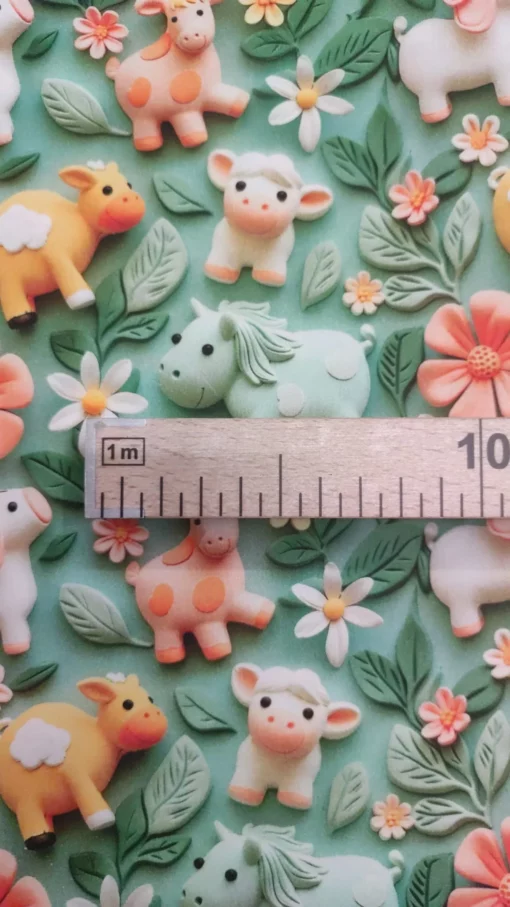 Tecido 100% Algodão | Estampa 3D | Infantil | Animais da Quinta - Imagen 4
