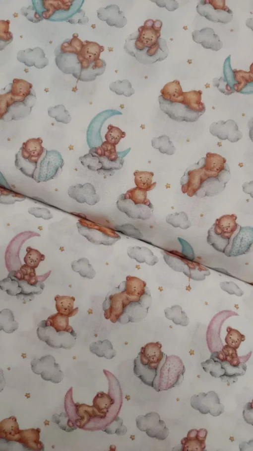Tecido 100% Algodão | Estampado Infantil | Ursinho(Menta) - Image 2