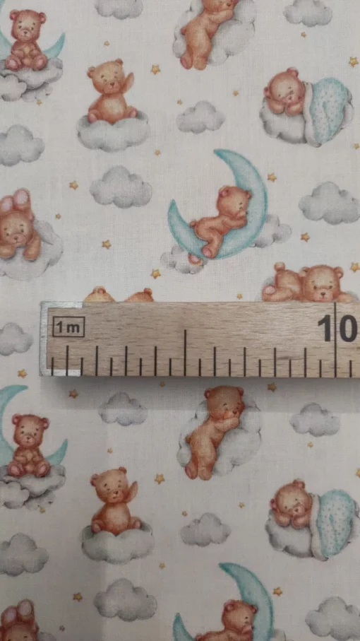 Tecido 100% Algodão | Estampado Infantil | Ursinho(Menta) - Image 4