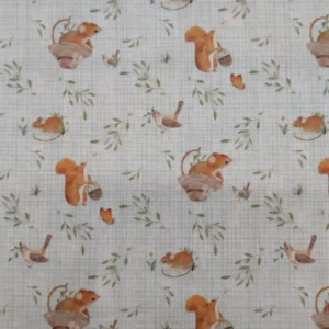 Tecido 100% Algodão | Estampado Infantil | Animais do Bosque