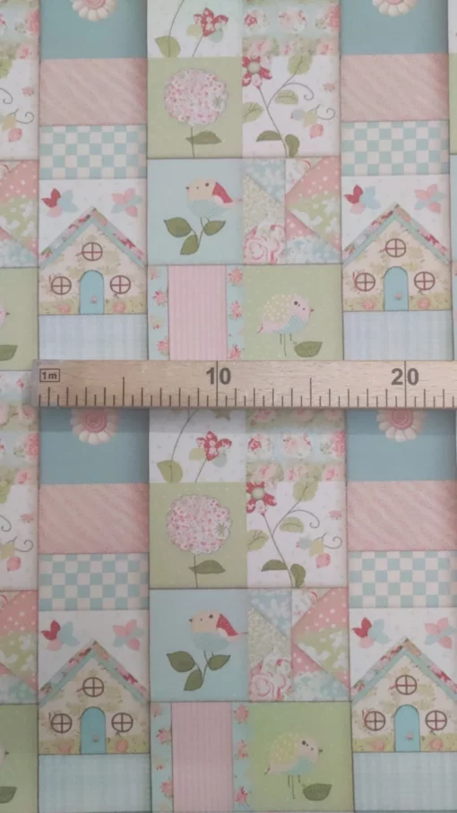 Minimat | 100% Poliéster | Áqua Repelente | Patchwork Little Bird - Imagen 2
