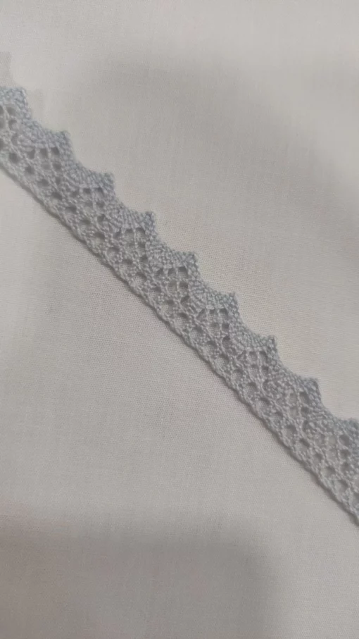 Lace Ribbon | Cotton | Pointed | Baby Blue