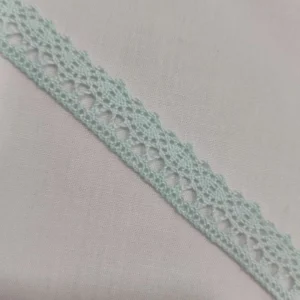 Fita de Renda | Algodão | Pontinha em Flor | Verde Água