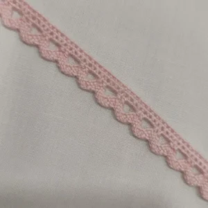 Fita de Renda | Algodão | Pontinha | Rosa Bebé