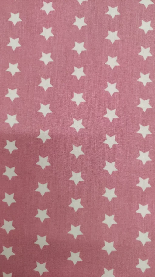 Tela 100% Algodón | Basic | Rosa chicle | Estrella blanca